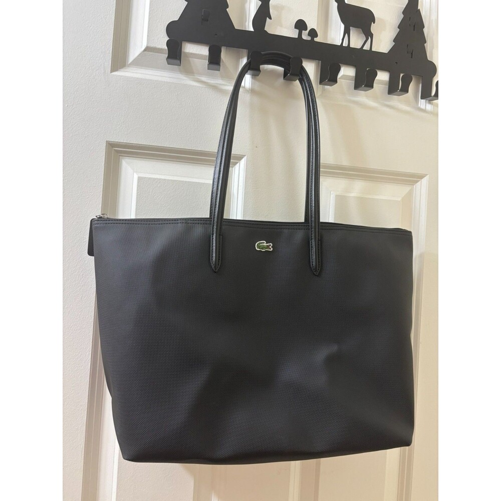 Lacoste L.12.12 Black Large Concept Horizontal Tote Bag